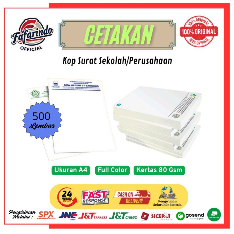 

Kop Surat Ukuran A4 80 Gsm isi 500 lbr