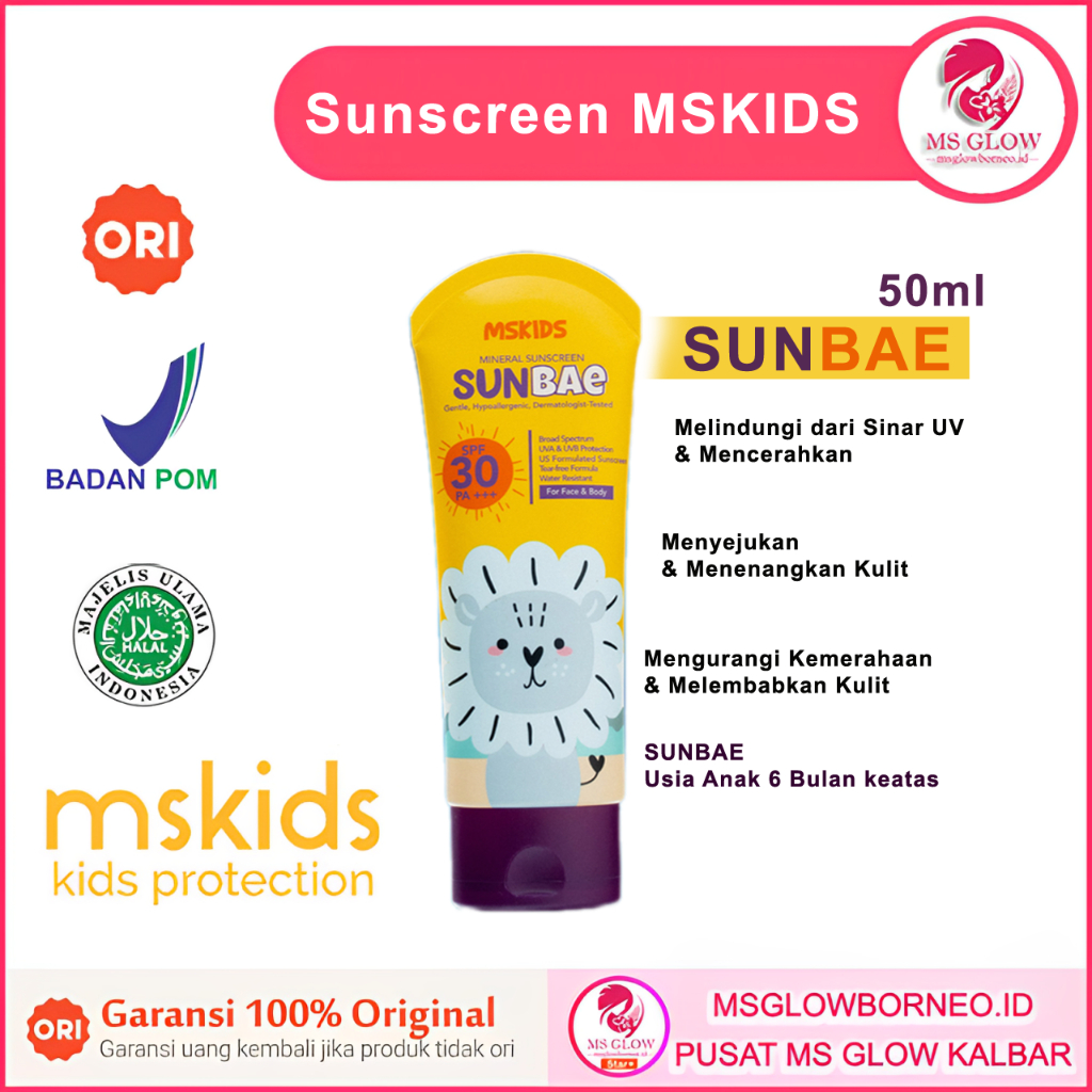 MSKIDS SUNHERO SUNBAE SUNSCREEN KIDS MSGLOW Sunscreen untuk anak Sunscreen Anak Spf 30 spf 50