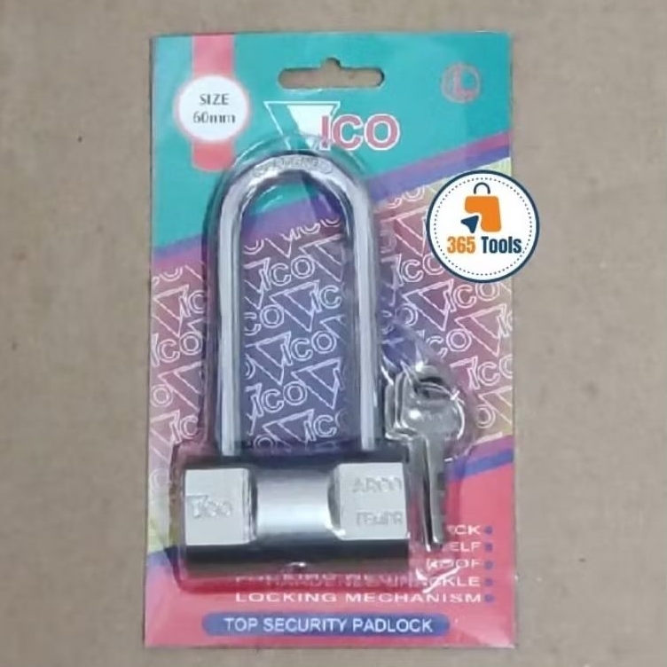 Gembok Bulat Leher Panjang Merk VICO 60 mm / Gembok Pagar Rumah Toko