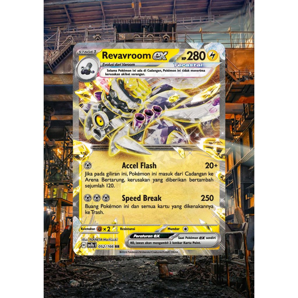 Pokemon TCG Revavroom EX sv7s 052/166 RR holo foil Indonesia Ver