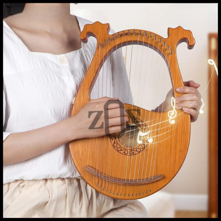 Kecapi Mini Harpa Harp Lyre Paladin LY-16 16 String Tuning Wrench Strings Pick Set