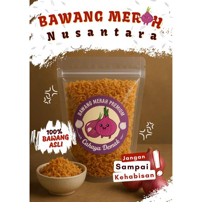 

BAWANG GORENG ORIGINAL 100% tanpa bahan tambahan, bawang murni