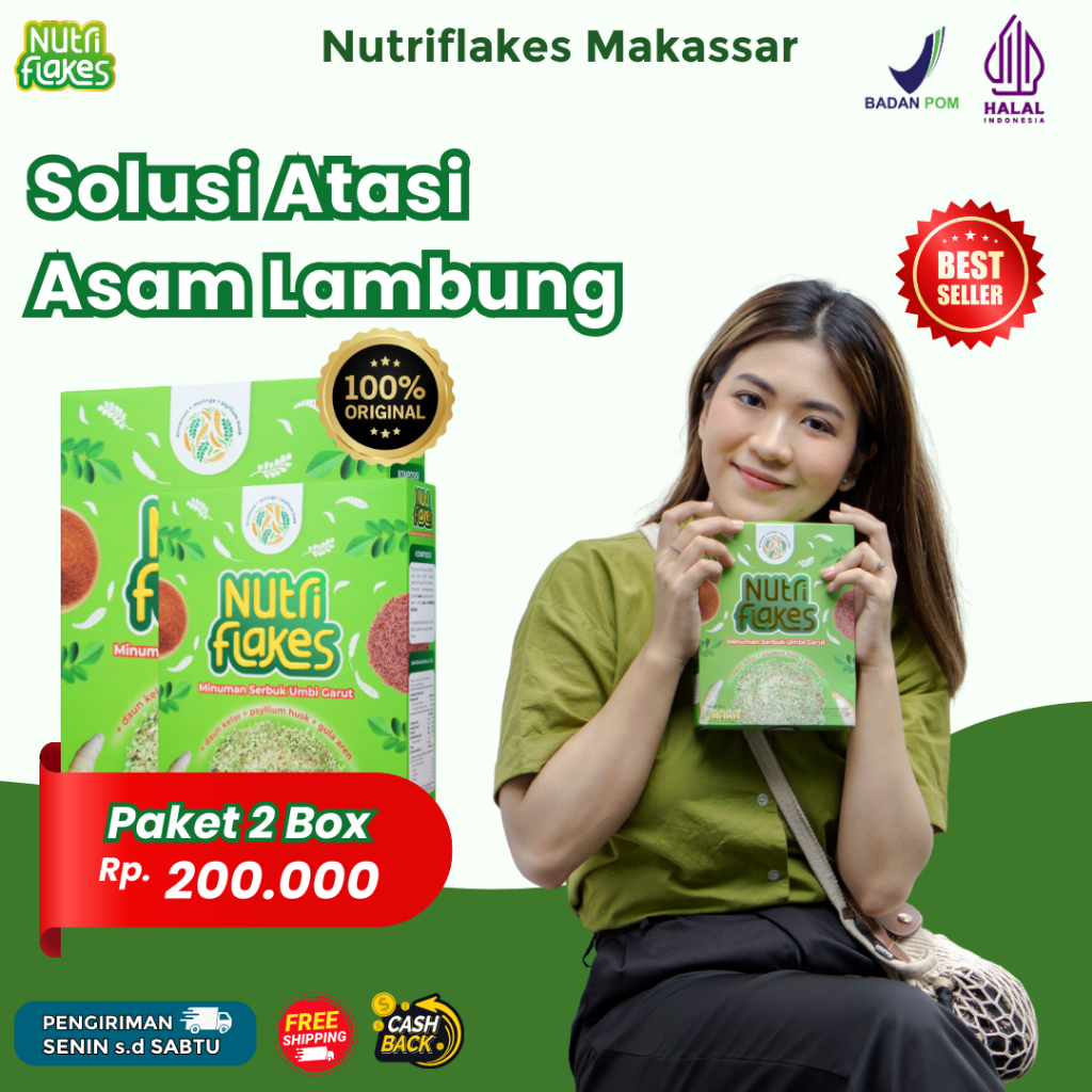 

Nutriflakes Sereal Umbi Garut Ampuh Mengatasi Asam Lambung Original 2 Box