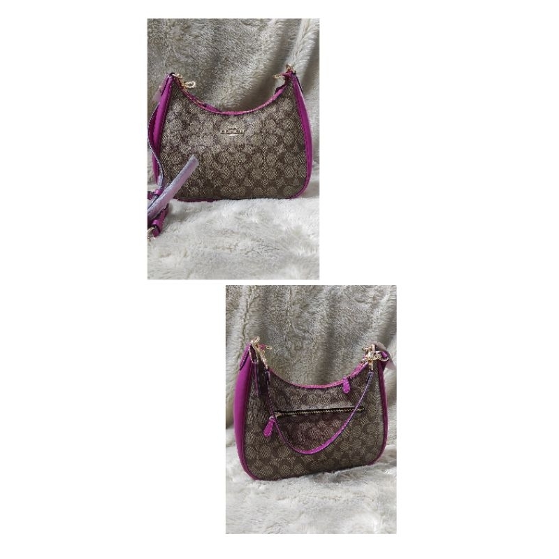 COACH TERI SIG HOBO KHAKI CERISE
