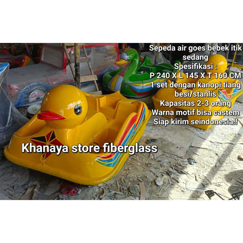 Sepeda air bebekkan itik sedang,perahu bebek itik,Mainan wahan bebekkan sedang kuning baru