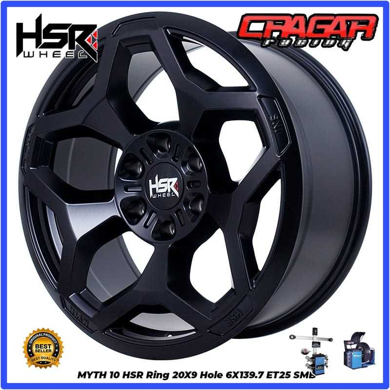 Velg Gahar Ring 20 Hole 6 Cocok Buat Pajero Fortuner Hilux Triton Everest Dll - Hsr Myth10 Black