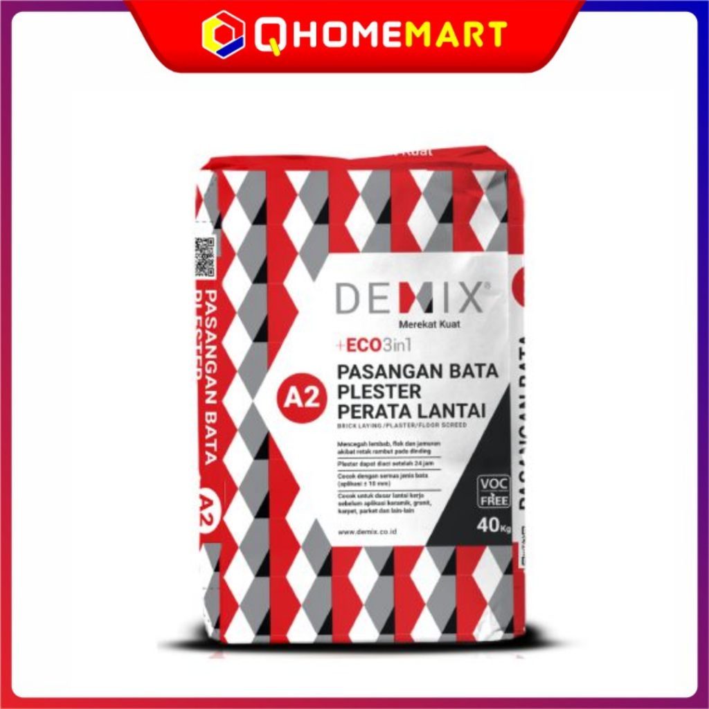 Semen Instan Mortar Acian Decon DEMIX A2 +ECO3in1 Pasangan Bata Plester/Perata Lantai