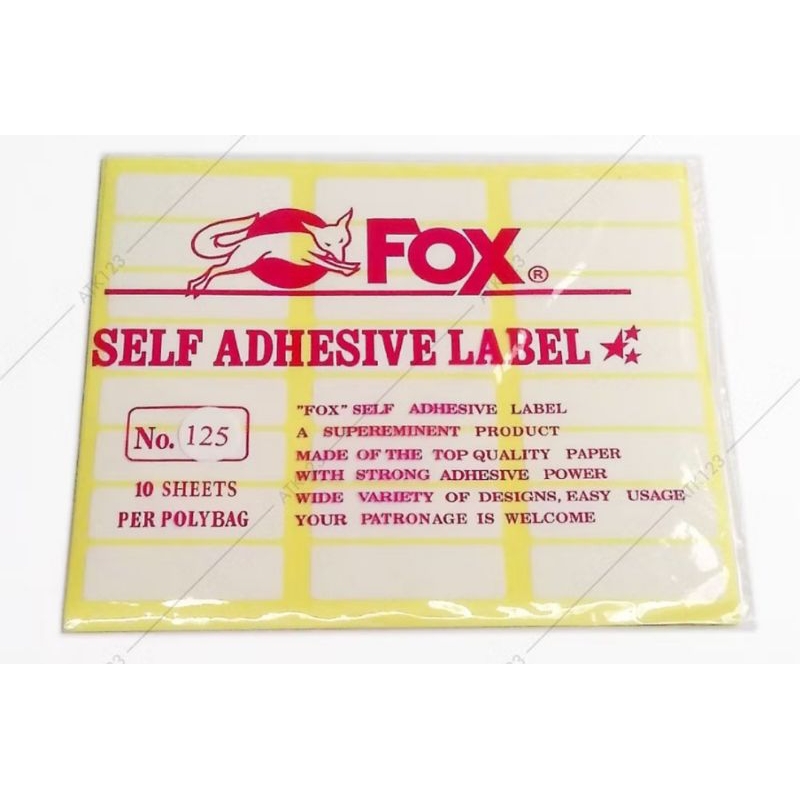 

LABEL STICKER KERTAS FOX / ( PERSEGI PANJANG) PER LEMBAR UKURAN 17 X 58 MM
