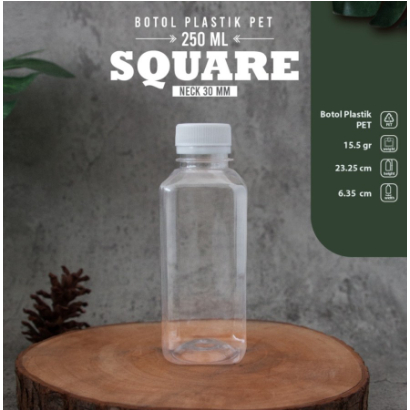 Botol 250ml Square Botol 250ml Kotak Botol Plastik 250ml Kotak Neck 30