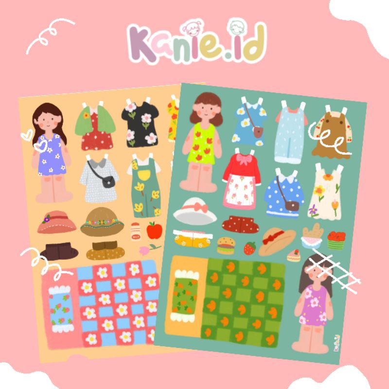 Bongkar Pasang Kertas/Paperdoll Mainan Anak Perempuan