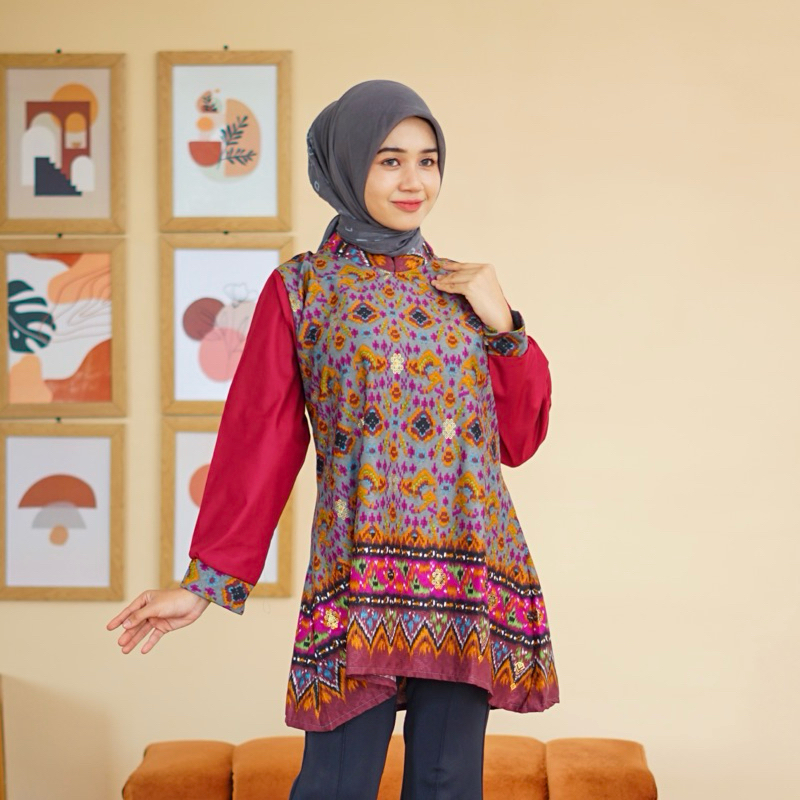 TUNIK JUMPUTAN COUPLE MOTIF BLONGSONG PALEMBANG SERIES ORLIN