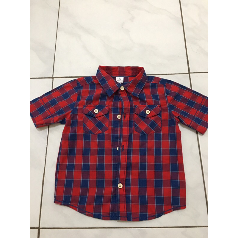 Kemeja merah anak laki laki preloved