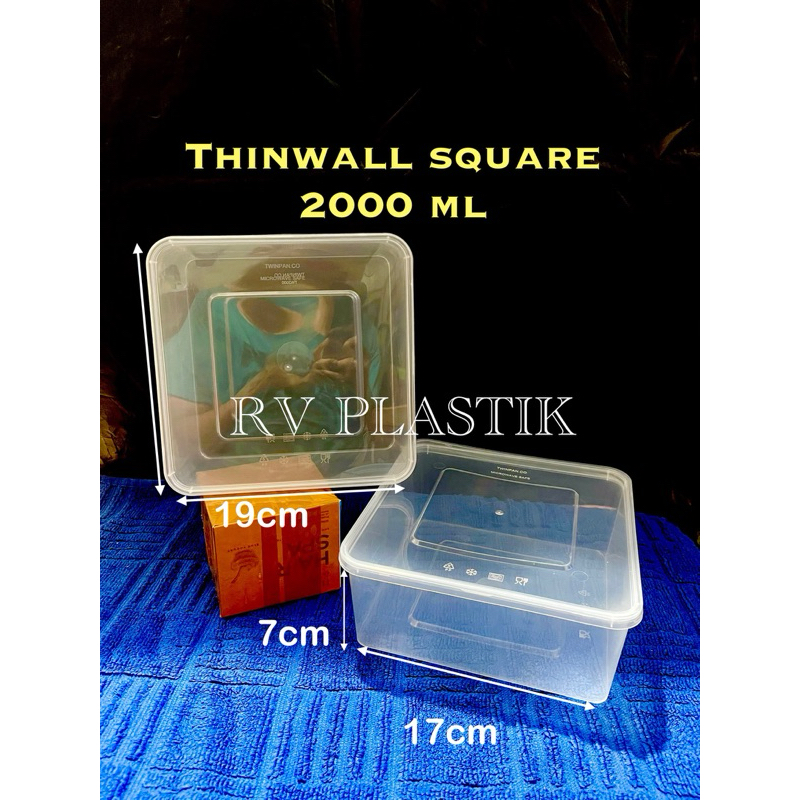 Kotak Thinwall 2000ml / Thinwall 2000ml / Thinwall Square 2000ml / kotak microwave 2000ml