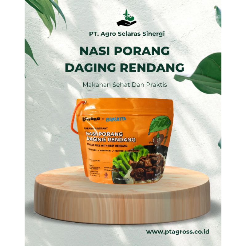 

Nasi Porang Beef Rendang - Braskita cocok buat Diet, diabet/gula