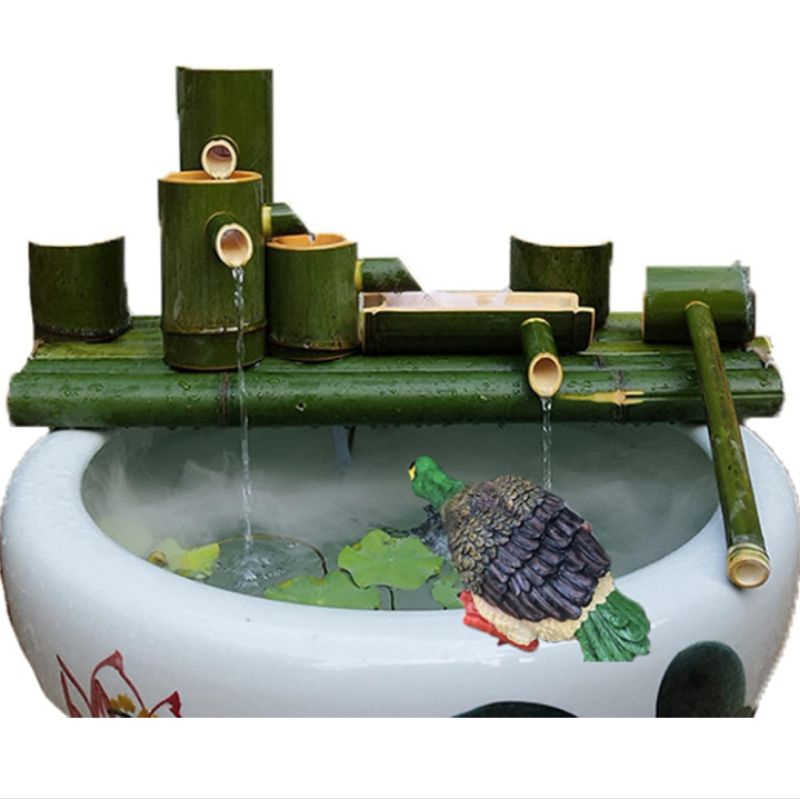 Air mancur Bambu hijau asli, Pancuran air, filter air akuarium acuascape terbaik