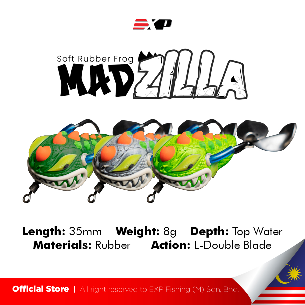 EXP MADZILLA Soft Frog umpan casting umpan gabus kodok tiruan umpan tiruan karet asli thailand
