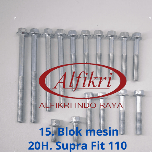 20-15 Supra Fit 110 Baut Block Mesin Honda Supra Fit 110 Full Set / Baud Block Mesin Honda Supra Fit