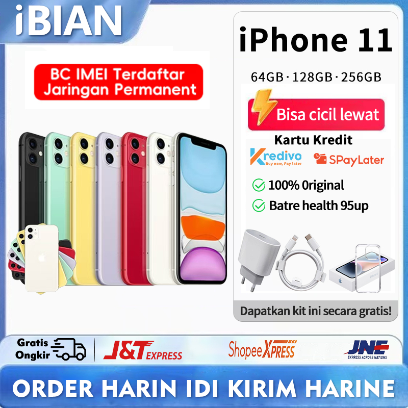 ip 11 second / 64gb / 128gb / 256gb / Sinyal permanen / FULSET Kondisi Perfect BH 90+ / Like New / i