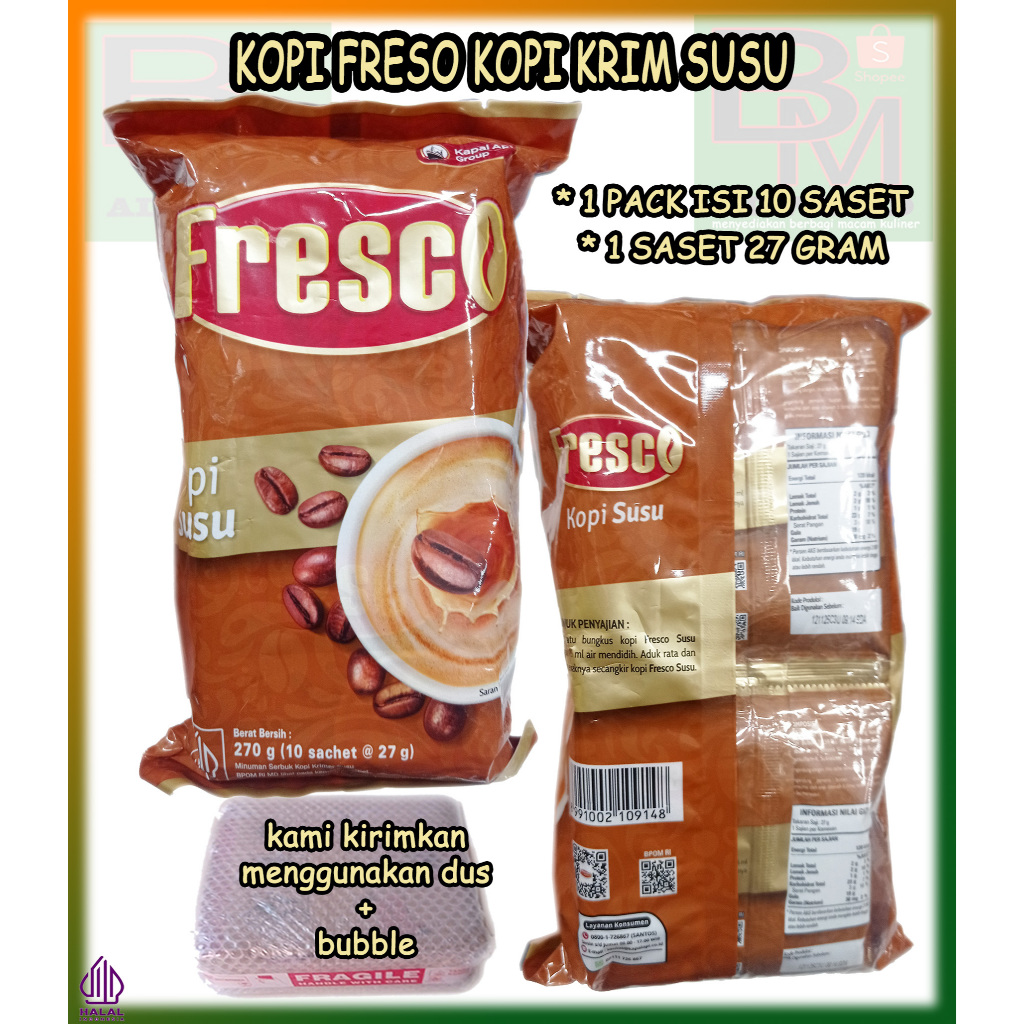 

Kopi Fresco Kopi Krim Susu 1 pack isi 10 Saset
