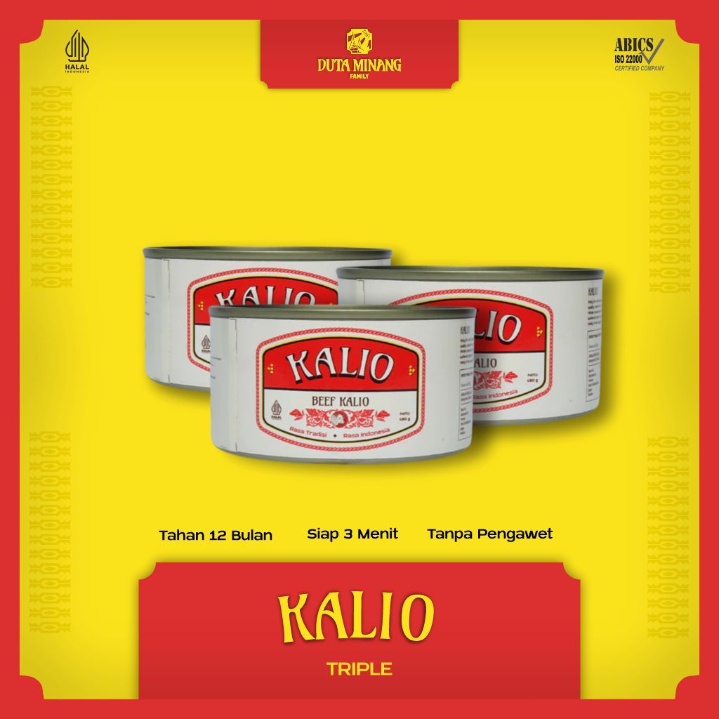 PAKET 3 Rendang Kalio Daging Sapi Khas Padang Solok HALAL 100%  / Daging Kaleng / Rendang Kaleng / M