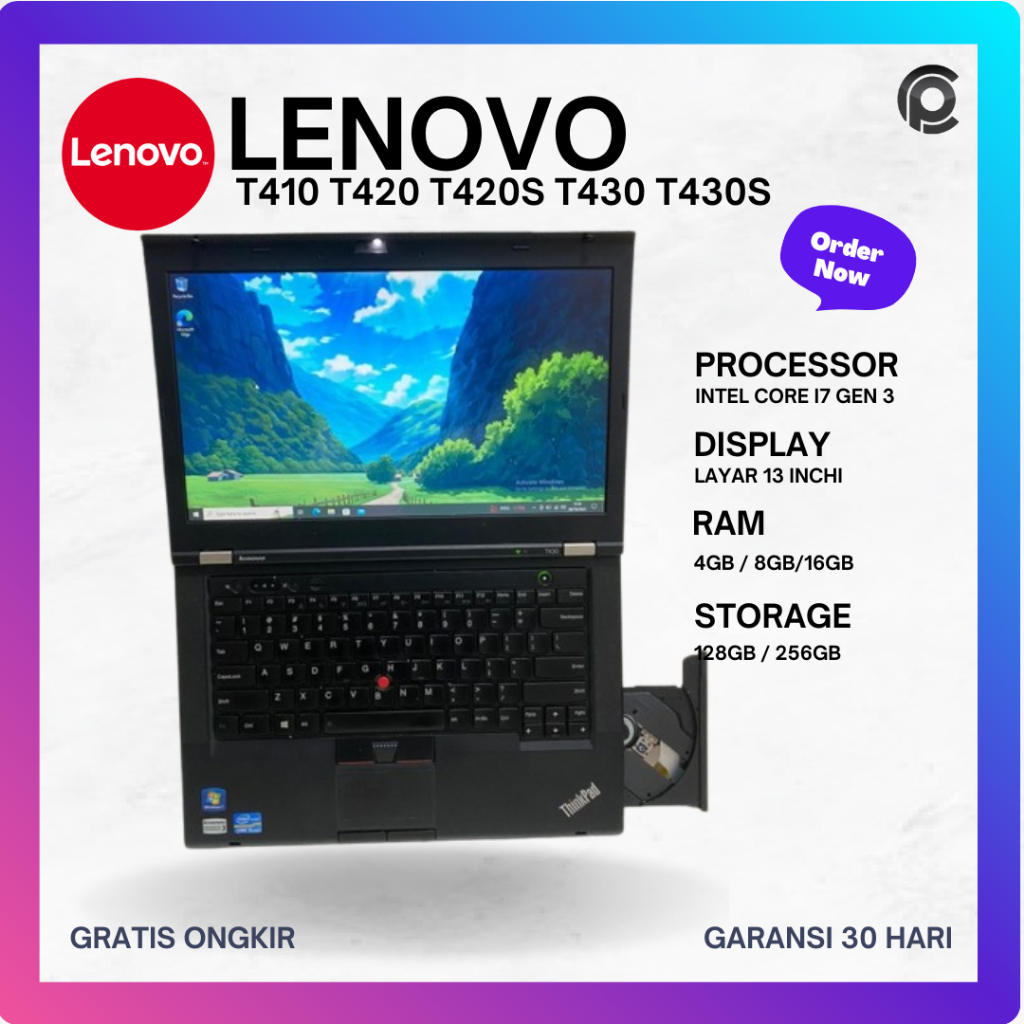 Lenovo Thinkpad T410 T420 T420S T430 T430S Laptop murah untuk anak sekolah dan kampus second