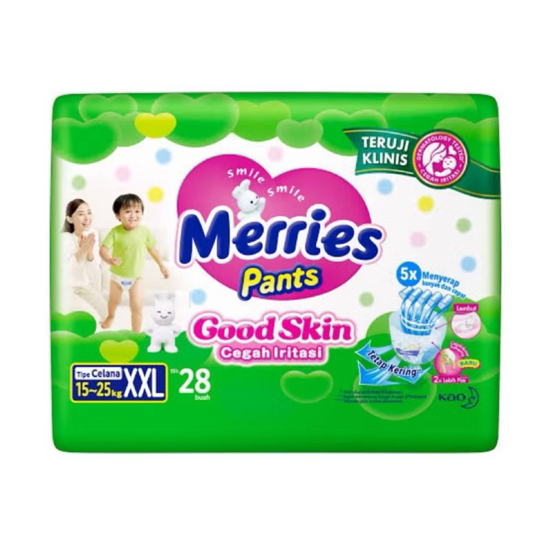 popok bayi celana merries ukuran XXL isi28