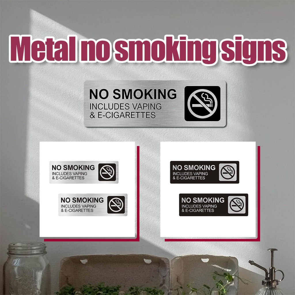 

3*9in Papan Dilarang Merokok / Papan Tanda No Smoking Logam / No Vaping Smoking Sign