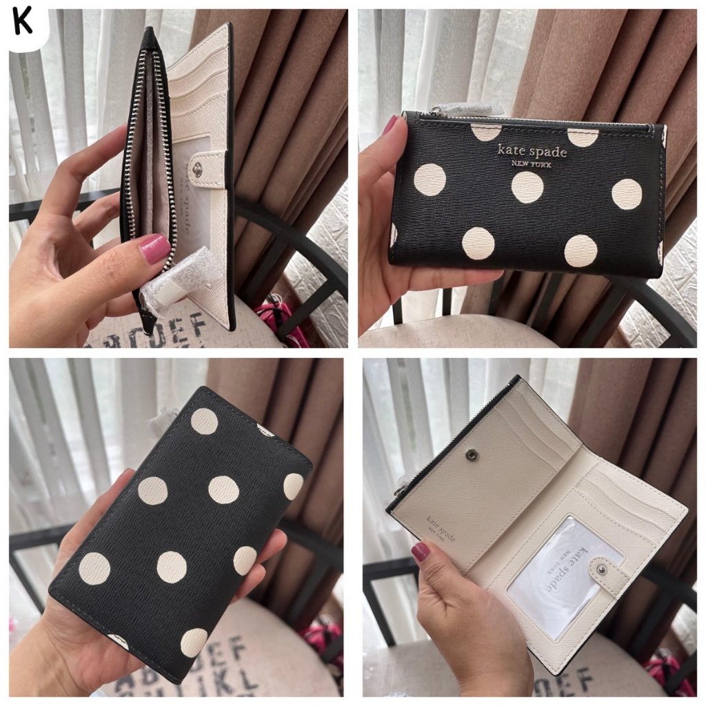 dompet wanita ks wallet morgan bifold card wallet black dot multi