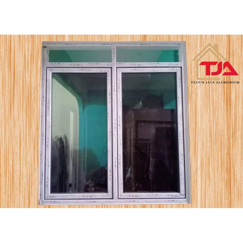 Jendela Aluminium Gendong|Jendela Aluminium Dua Daun|Jendela Aluminium 140x100|Jendela Aluminium Cas