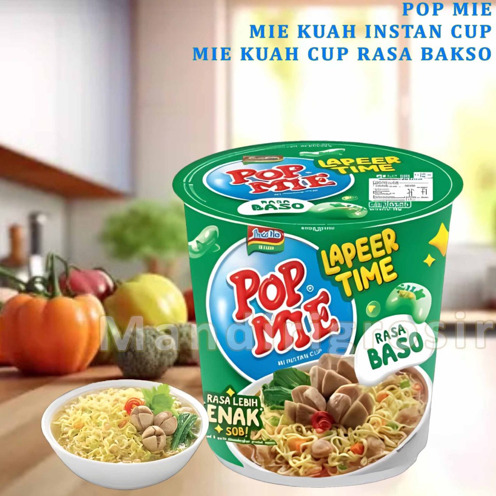

Mie Kuah Instan Cup * Pop Mie * Mie Kuah Cup Rasa Bakso * 75gr