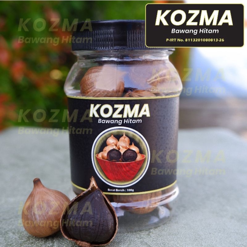 

Kozma Black Garlic Botol 100 gram - Bawang Hitam Kozma - Bawang Tunggal Herbal