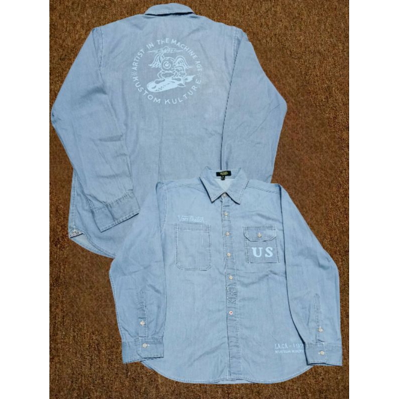 kemeja tangan panjang Von Dutch original