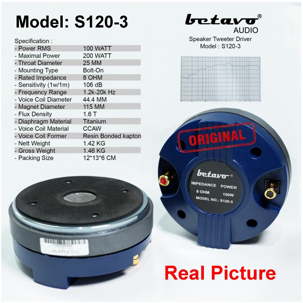 Tweeter / Driver Betavo S120-3 speaker tweeter betavo