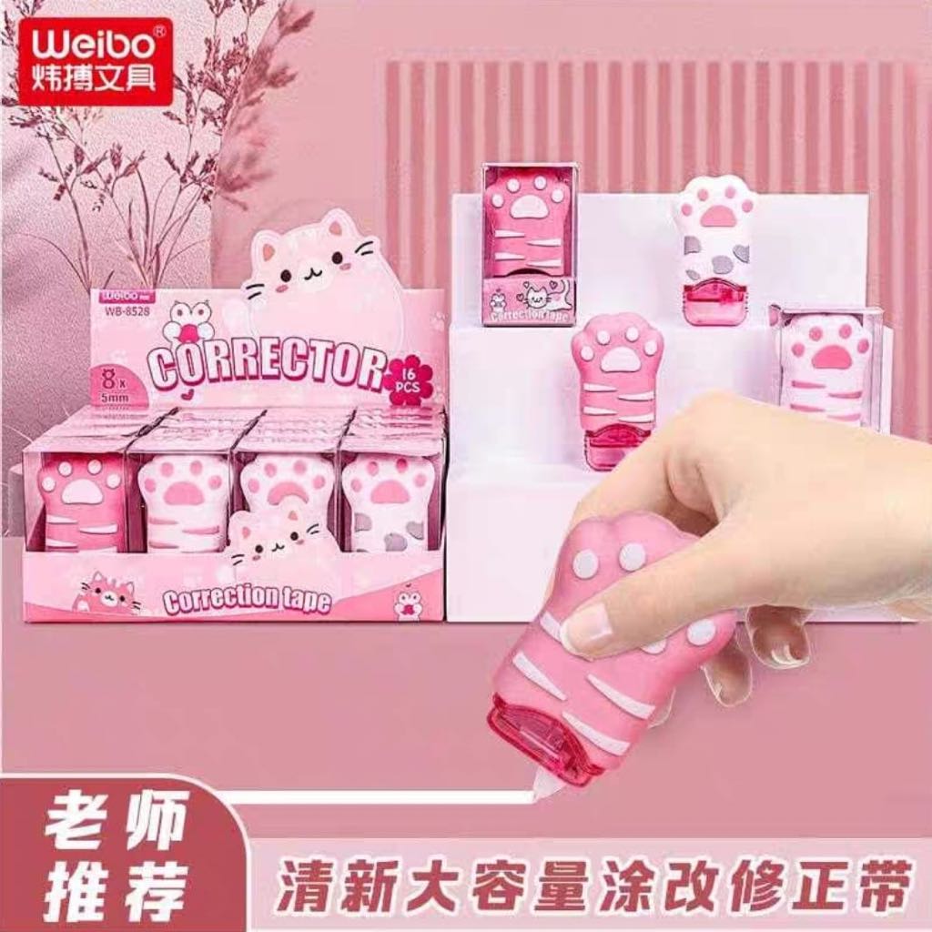 

Weibo Correction Tape (Pink + White)