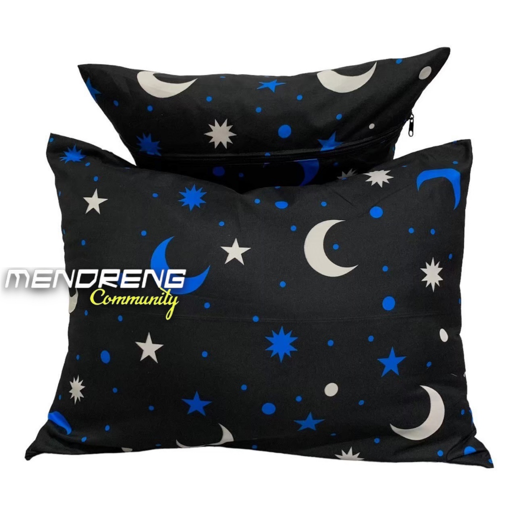 Sarung Bantal Bulan Bintang Guling Tidur  Sofa Sarung Tangan Panjang Polos Resleting Ukuran Besar 45