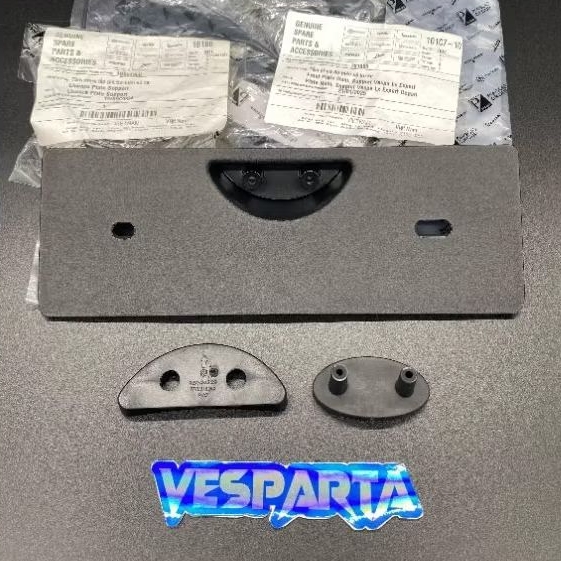 dudukan plat nomor depan vespa LX lengkap, dudukan plat nopol vespa LX original