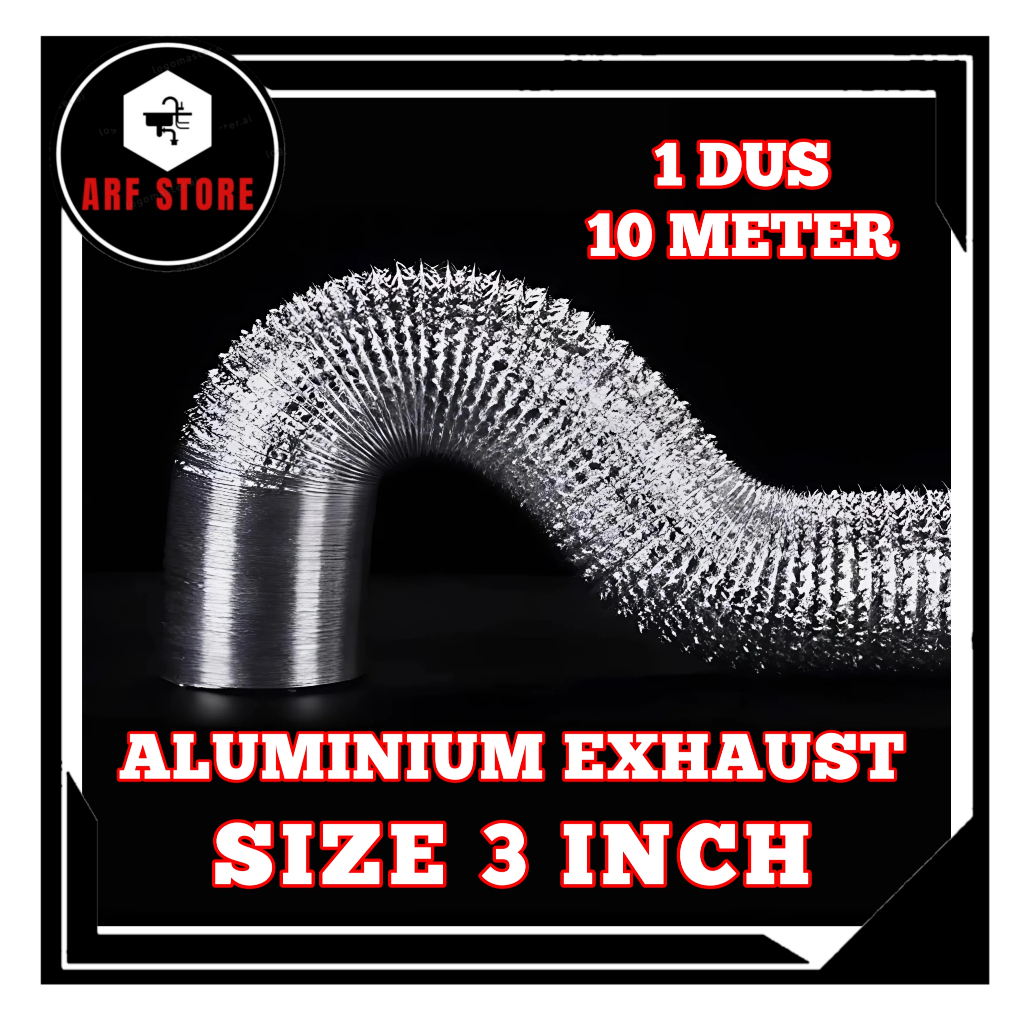 Pipa Exhaust Alumunium 3 inch Cerobong Asap Flexible Harga Per DUS/PACK Penghisap Asap Dapur