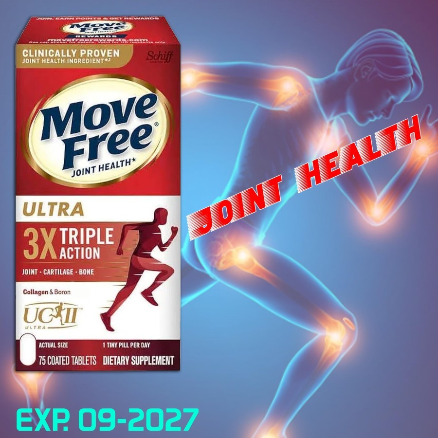 Schiff Move Free Ultra 75 Tablet 3X Triple Action with Type II Collagen Joint Health Sendi Sehat