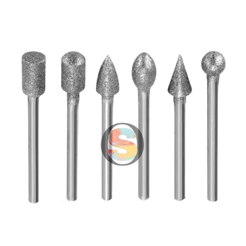 1 Biji Mata Bor Kikir Ukir Grinder Shank Diamond 3mm / Tuner Mini Cuner Metal Porting Rotary Cutter 