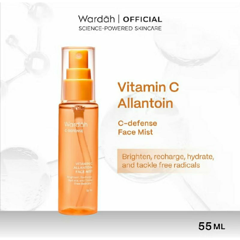 Face Mist 55ml Spray Wardah C - Defense dg Higrade Vitamin C mencerahkan dan melembabkan kulit wajah