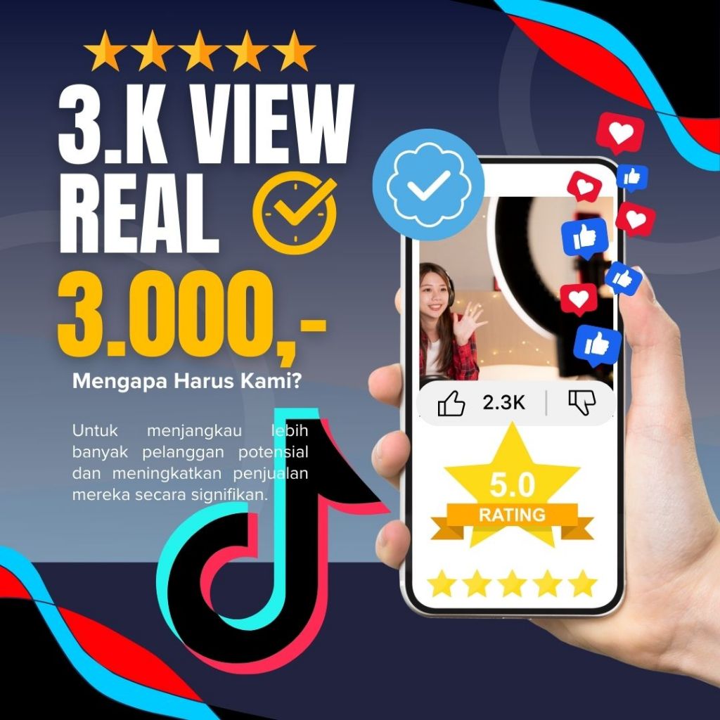 Paket Tiktok View BONUS Like Permanen Bergaransi Viewers Aktif Likes