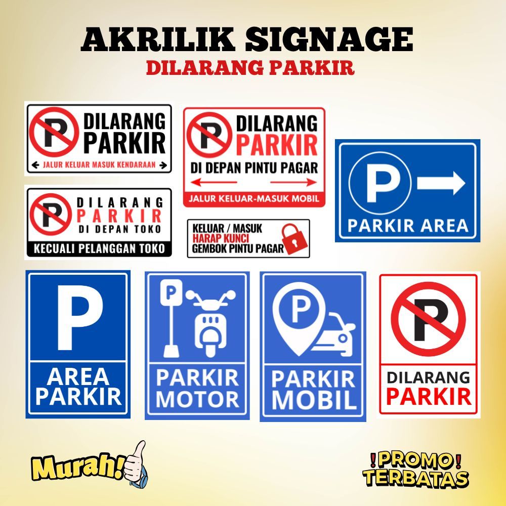 

Akrilik Dilarang Parkir/Area Parkir Ukuran 10x30 15x30 Dan 21X30Cm 30x42Cm