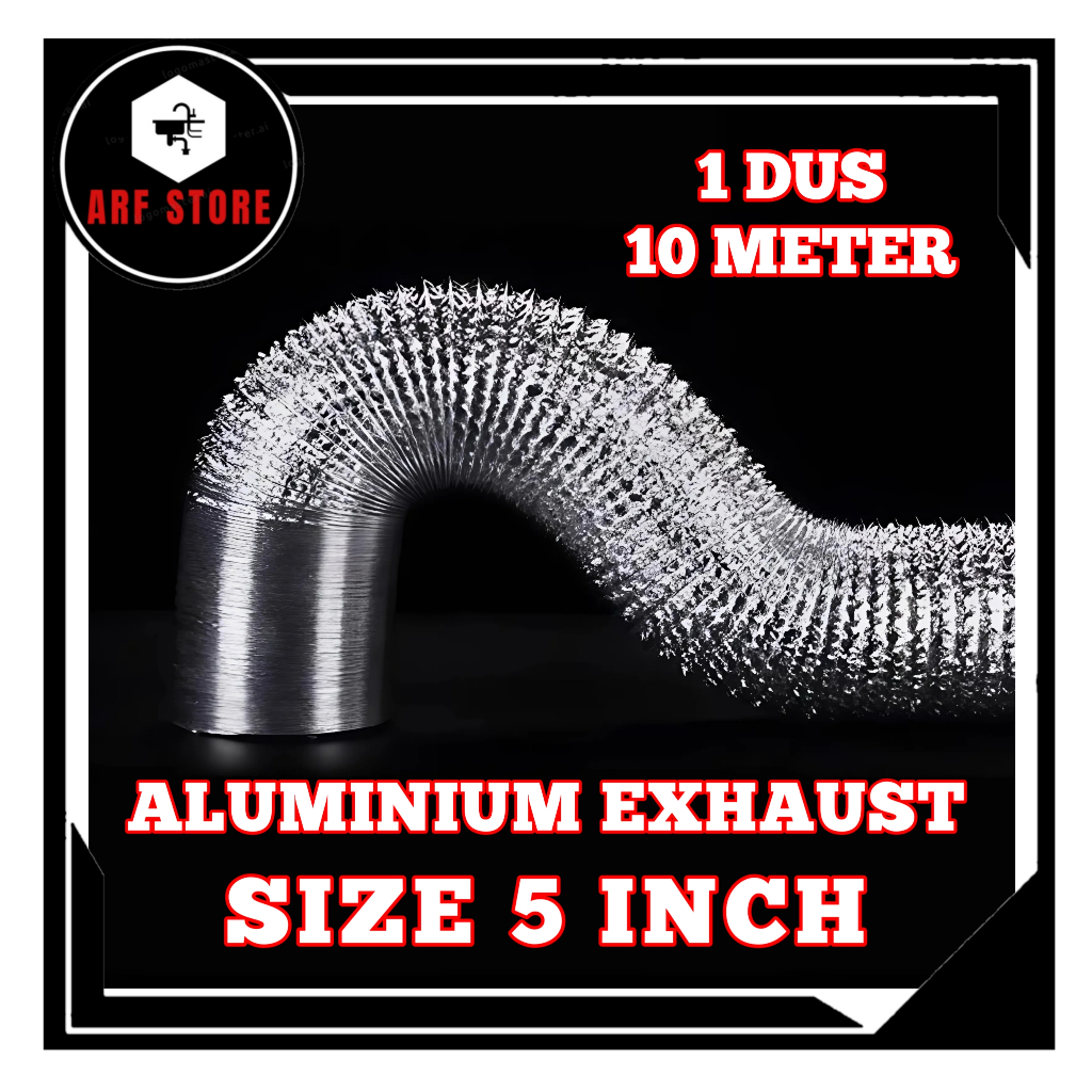 Pipa Exhaust Alumunium 5 inch Cerobong Asap Flexible Harga Per DUS/PACK Penghisap Asap Dapur