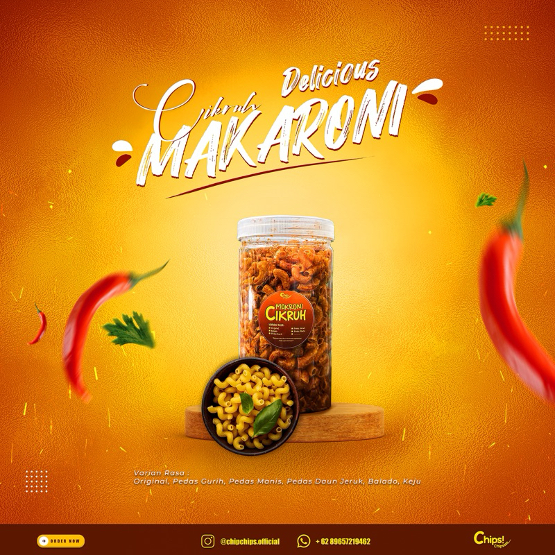 

MAKARONI CIKRUH Pedas gurih / Pedas Daun Jeruk / Balado / Asin 300gr