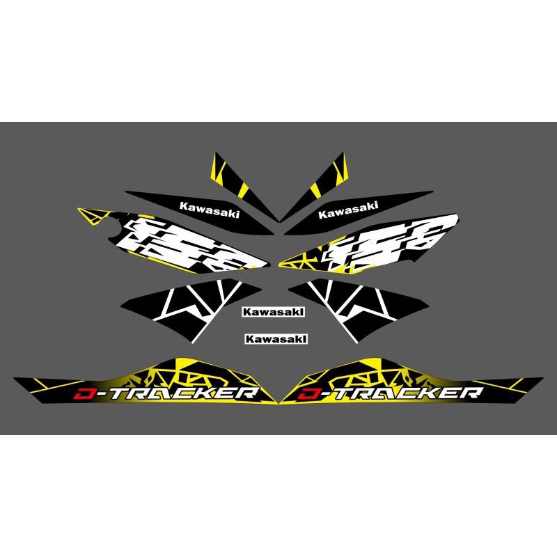 STRIPING STANDAR D-TRACKER 150 KUNING BAHAN MAX DECAL USA