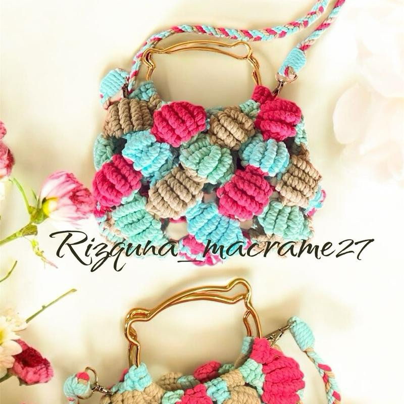 tas handmade bubble bag macrame/tas macrame