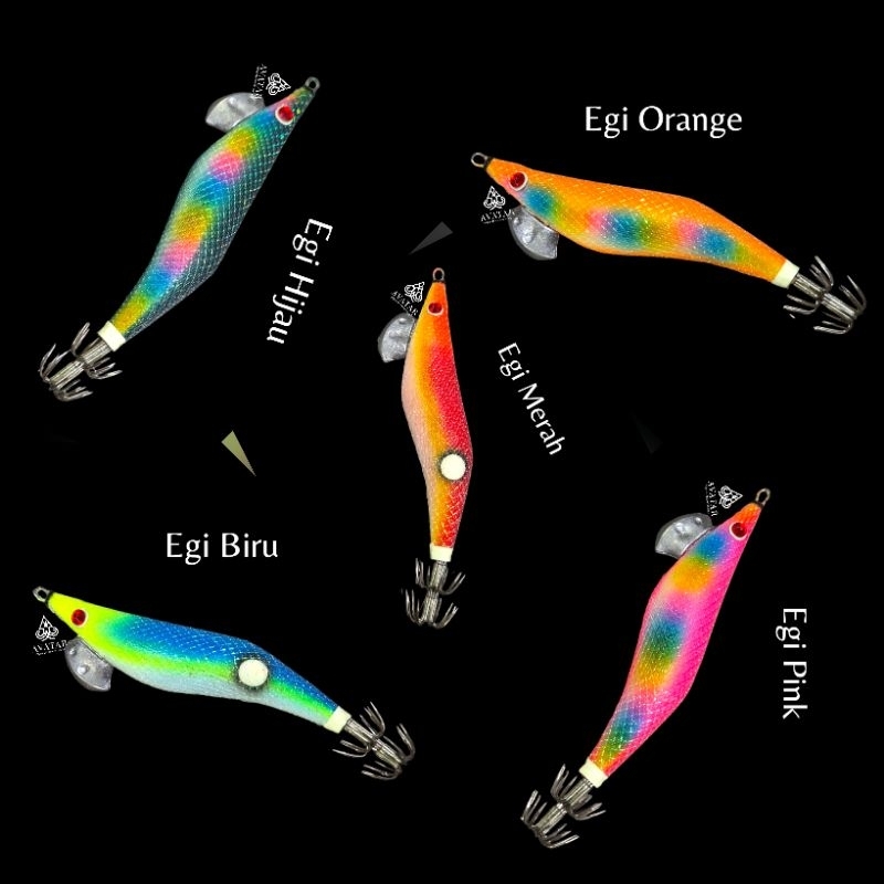 EGI LURE HOMEMADE BY SILA KANCIL BALI ( 10cm, 8cm, 7cm, 6cm )