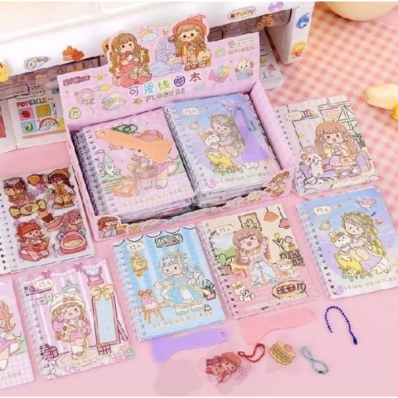 

Notebook Diary + Sticker DIY Free Ganci Maker / Diary Book Motif Sanrio + Girl