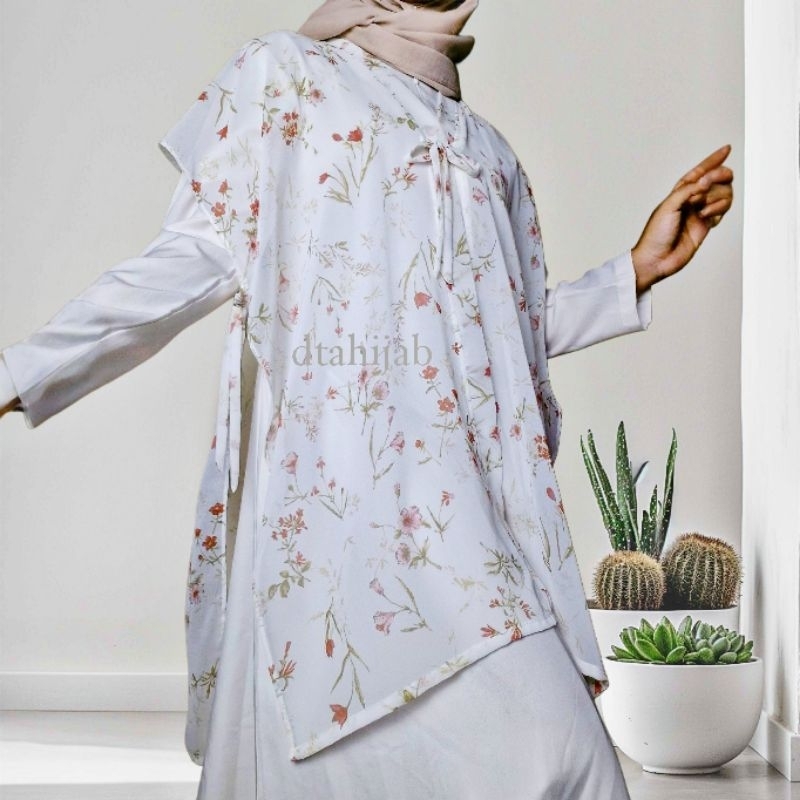 (Ready terbatas) Juliet outer - Outer chiffon /sifon -Motif bunga -Outfit kondangan