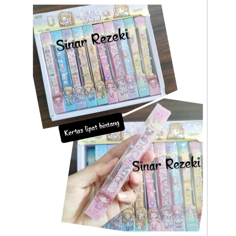 

1 kotak = 40 lembar!MQD-1403!kertas lipat bintang motif/origami lipat bintang/kertas melipat bintang murah lucu